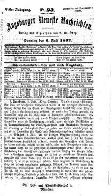 Augsburger neueste Nachrichten Sonntag 6. Juli 1862