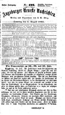 Augsburger neueste Nachrichten Samstag 2. August 1862