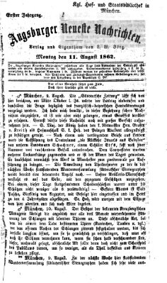 Augsburger neueste Nachrichten Montag 11. August 1862