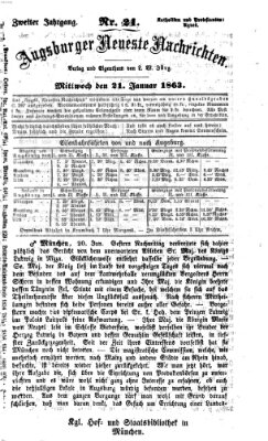 Augsburger neueste Nachrichten Mittwoch 21. Januar 1863