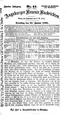 Augsburger neueste Nachrichten Dienstag 27. Januar 1863