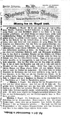 Augsburger neueste Nachrichten Montag 10. August 1863