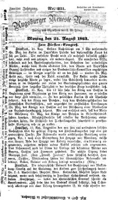 Augsburger neueste Nachrichten Montag 24. August 1863