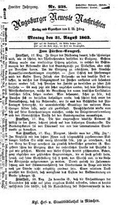 Augsburger neueste Nachrichten Montag 31. August 1863