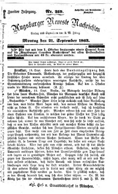 Augsburger neueste Nachrichten Montag 21. September 1863