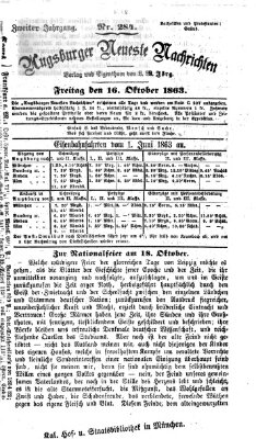 Augsburger neueste Nachrichten Freitag 16. Oktober 1863