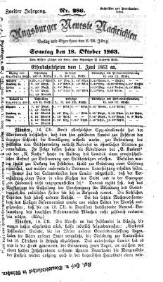 Augsburger neueste Nachrichten Sonntag 18. Oktober 1863