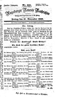 Augsburger neueste Nachrichten Freitag 27. November 1863