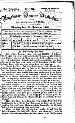 Augsburger neueste Nachrichten Montag 22. Februar 1864