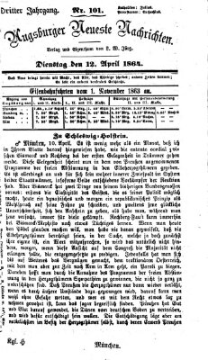 Augsburger neueste Nachrichten Dienstag 12. April 1864