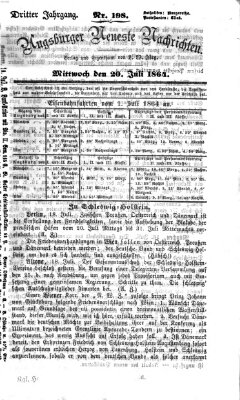 Augsburger neueste Nachrichten Mittwoch 20. Juli 1864