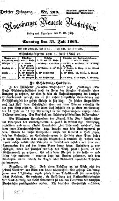 Augsburger neueste Nachrichten Sonntag 31. Juli 1864