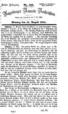 Augsburger neueste Nachrichten Montag 15. August 1864