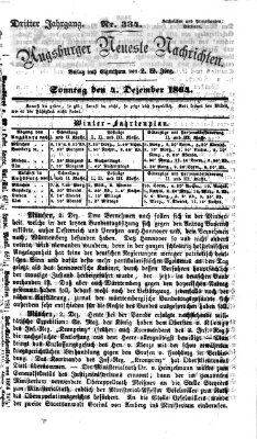 Augsburger neueste Nachrichten Sonntag 4. Dezember 1864