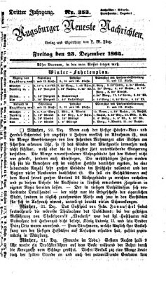 Augsburger neueste Nachrichten Freitag 23. Dezember 1864