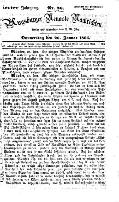 Augsburger neueste Nachrichten Donnerstag 26. Januar 1865