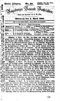 Augsburger neueste Nachrichten Mittwoch 5. April 1865