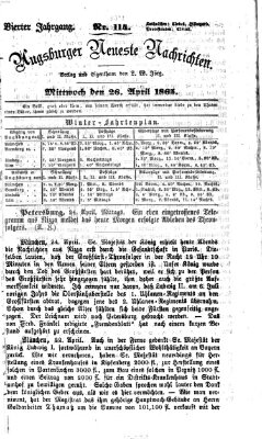 Augsburger neueste Nachrichten Mittwoch 26. April 1865
