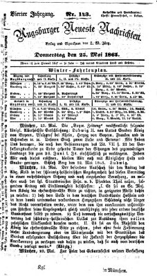 Augsburger neueste Nachrichten Donnerstag 25. Mai 1865