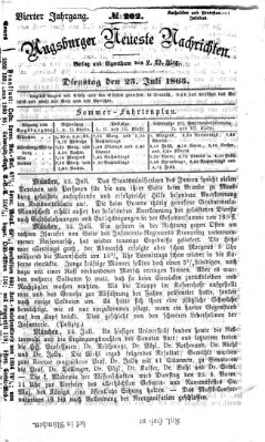 Augsburger neueste Nachrichten Dienstag 25. Juli 1865