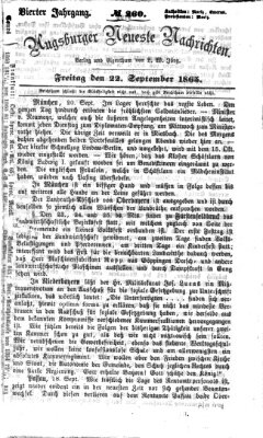 Augsburger neueste Nachrichten Freitag 22. September 1865