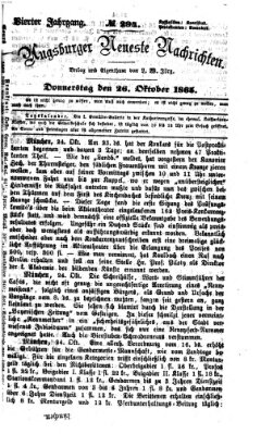 Augsburger neueste Nachrichten Donnerstag 26. Oktober 1865