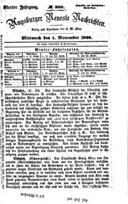 Augsburger neueste Nachrichten Mittwoch 1. November 1865
