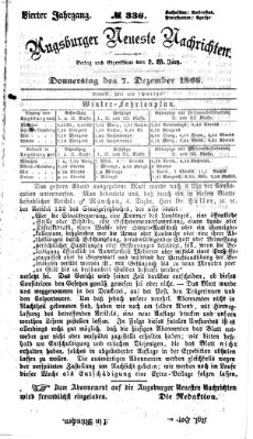Augsburger neueste Nachrichten Donnerstag 7. Dezember 1865