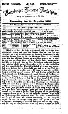 Augsburger neueste Nachrichten Donnerstag 14. Dezember 1865