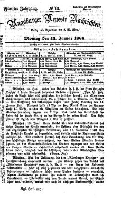 Augsburger neueste Nachrichten Montag 15. Januar 1866