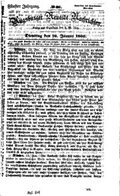 Augsburger neueste Nachrichten Dienstag 16. Januar 1866