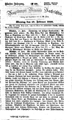 Augsburger neueste Nachrichten Montag 19. Februar 1866
