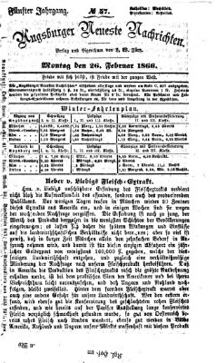 Augsburger neueste Nachrichten Montag 26. Februar 1866