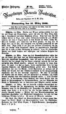 Augsburger neueste Nachrichten Donnerstag 15. März 1866