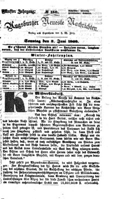 Augsburger neueste Nachrichten Sonntag 3. Juni 1866