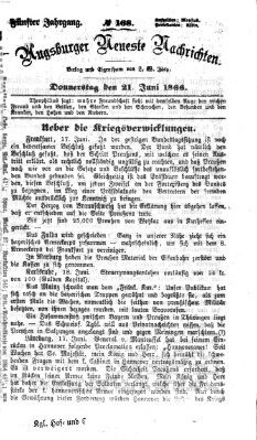 Augsburger neueste Nachrichten Donnerstag 21. Juni 1866