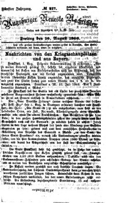Augsburger neueste Nachrichten Freitag 10. August 1866