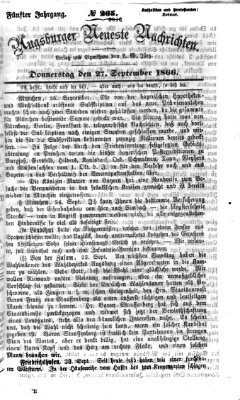 Augsburger neueste Nachrichten Donnerstag 27. September 1866