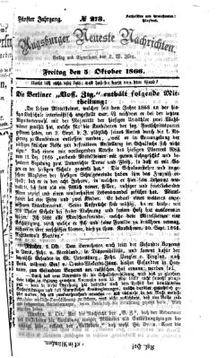 Augsburger neueste Nachrichten Freitag 5. Oktober 1866
