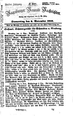 Augsburger neueste Nachrichten Donnerstag 8. November 1866