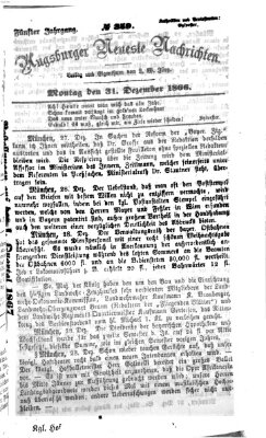 Augsburger neueste Nachrichten Montag 31. Dezember 1866
