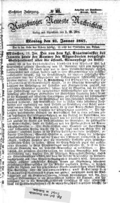 Augsburger neueste Nachrichten Montag 21. Januar 1867