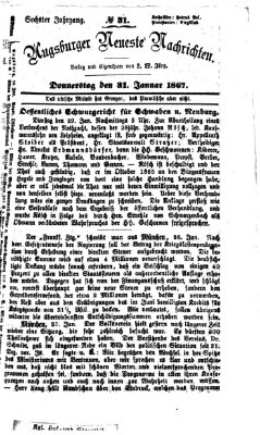 Augsburger neueste Nachrichten Donnerstag 31. Januar 1867