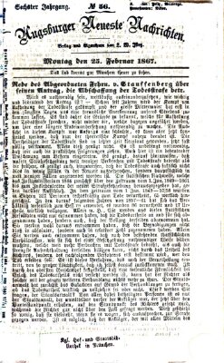 Augsburger neueste Nachrichten Montag 25. Februar 1867