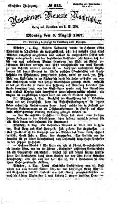 Augsburger neueste Nachrichten Montag 5. August 1867