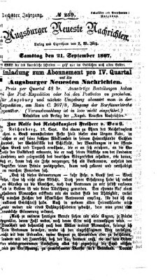 Augsburger neueste Nachrichten Samstag 21. September 1867