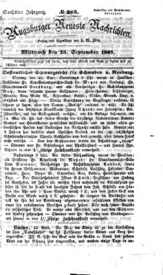 Augsburger neueste Nachrichten Mittwoch 25. September 1867