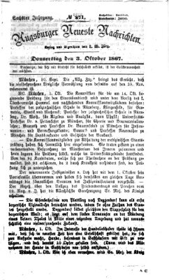 Augsburger neueste Nachrichten Donnerstag 3. Oktober 1867