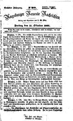 Augsburger neueste Nachrichten Freitag 11. Oktober 1867