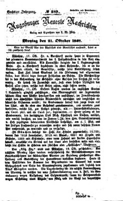 Augsburger neueste Nachrichten Montag 21. Oktober 1867